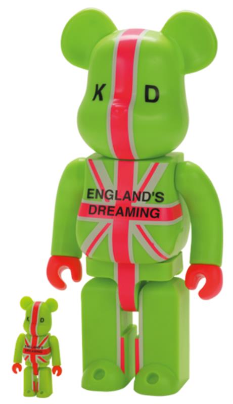 Bearbrick England's Dreaming KD 100% & 400% Set Green